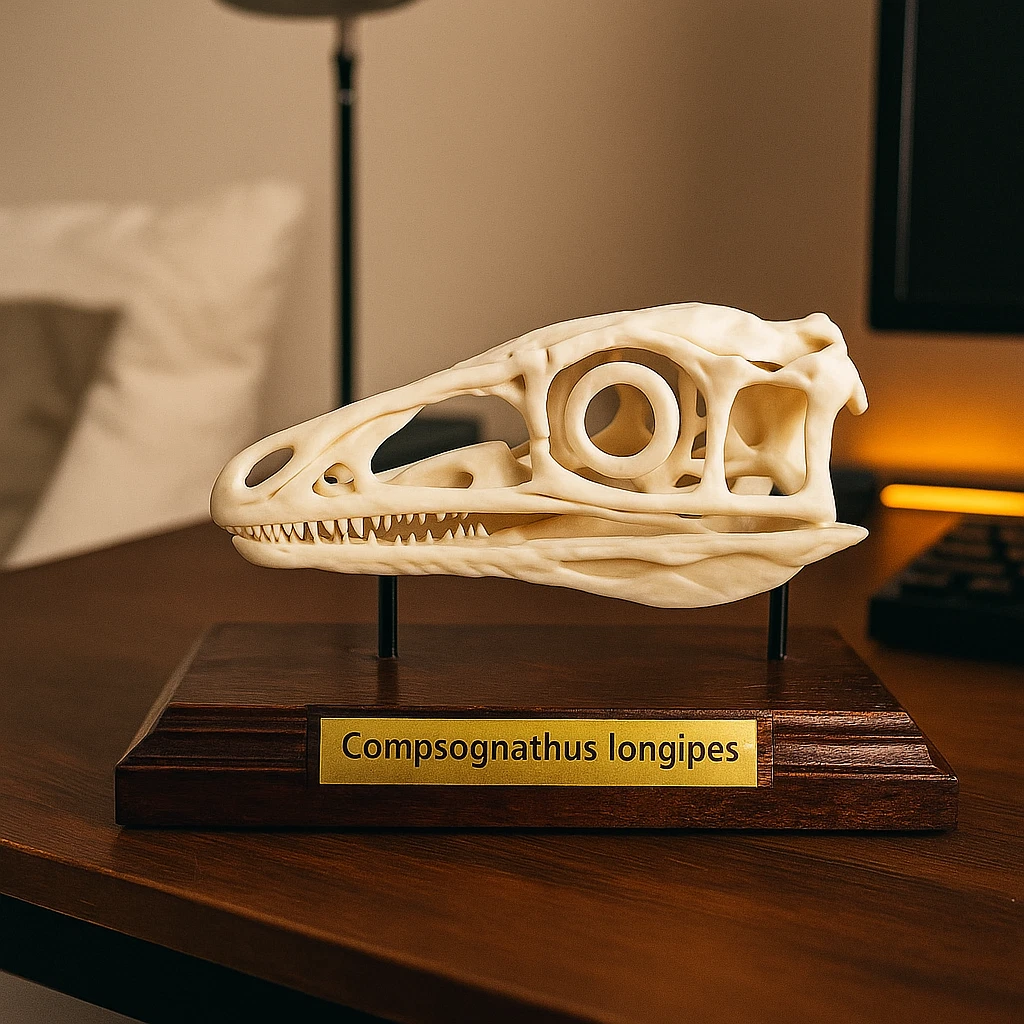 Compsognathus longipes Skull (Life-Sized) – Paleoura