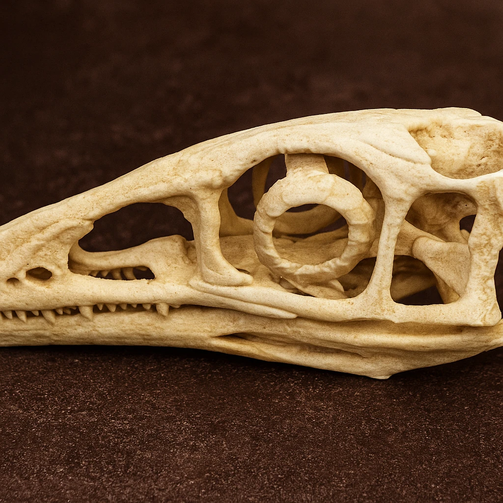 標本 Ecuador Sphaenognathus kolbei 34mm Compsognathus longipes Skull (Life-Sized) – Paleoura